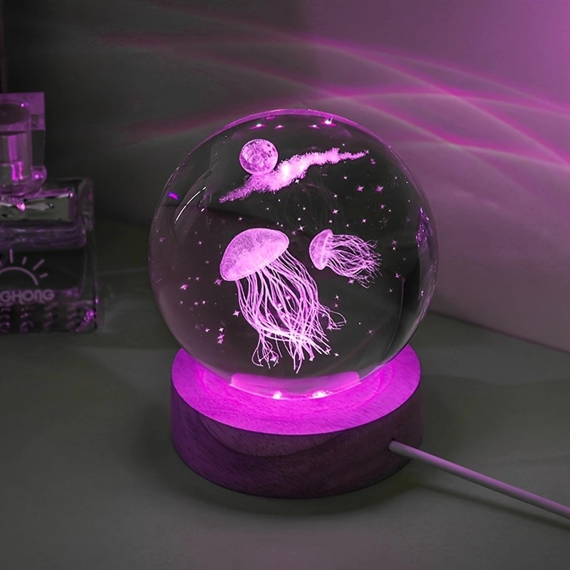 3D Jellyfish Laser engraved cr - Floating Nightstand With Led Light review and price