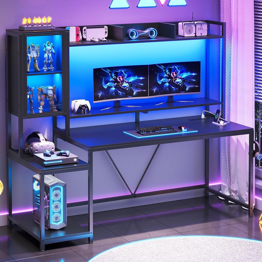 60'' Gaming Desk with Storage, - Storage review and price