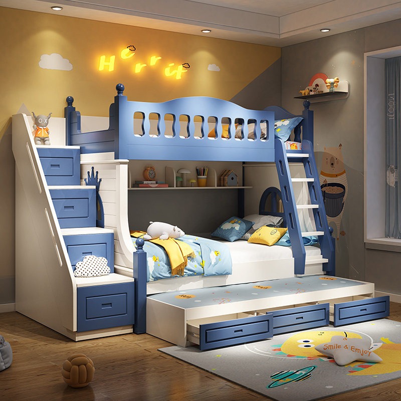 Children's Bed Up and Down Bed - Bunk Bed With Stairs And Slide review and price