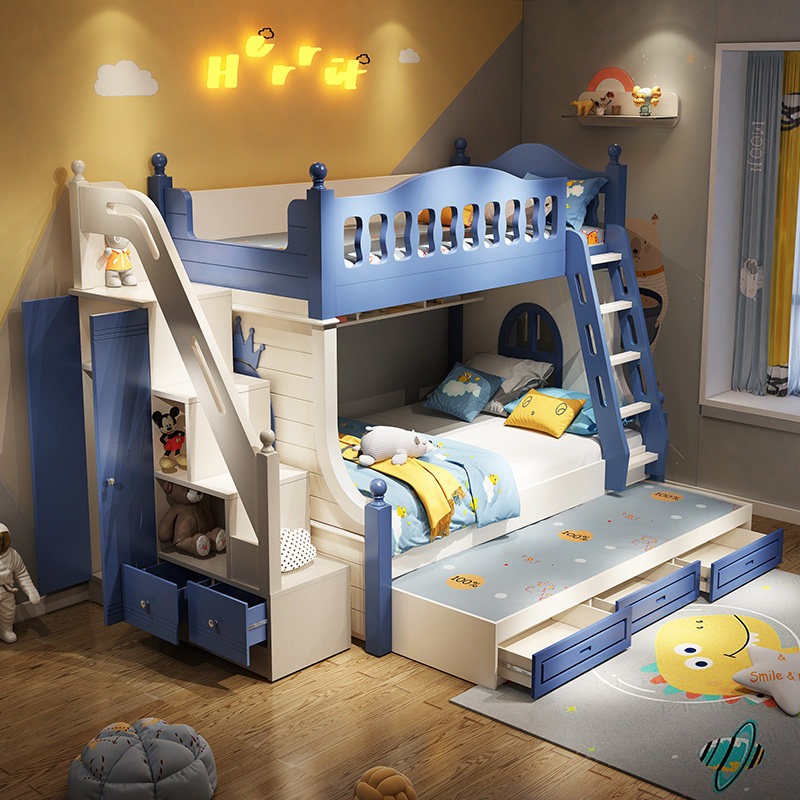 Children's Bed Up and Down Bed - Bunk Bed With Stairs And Slide review and price