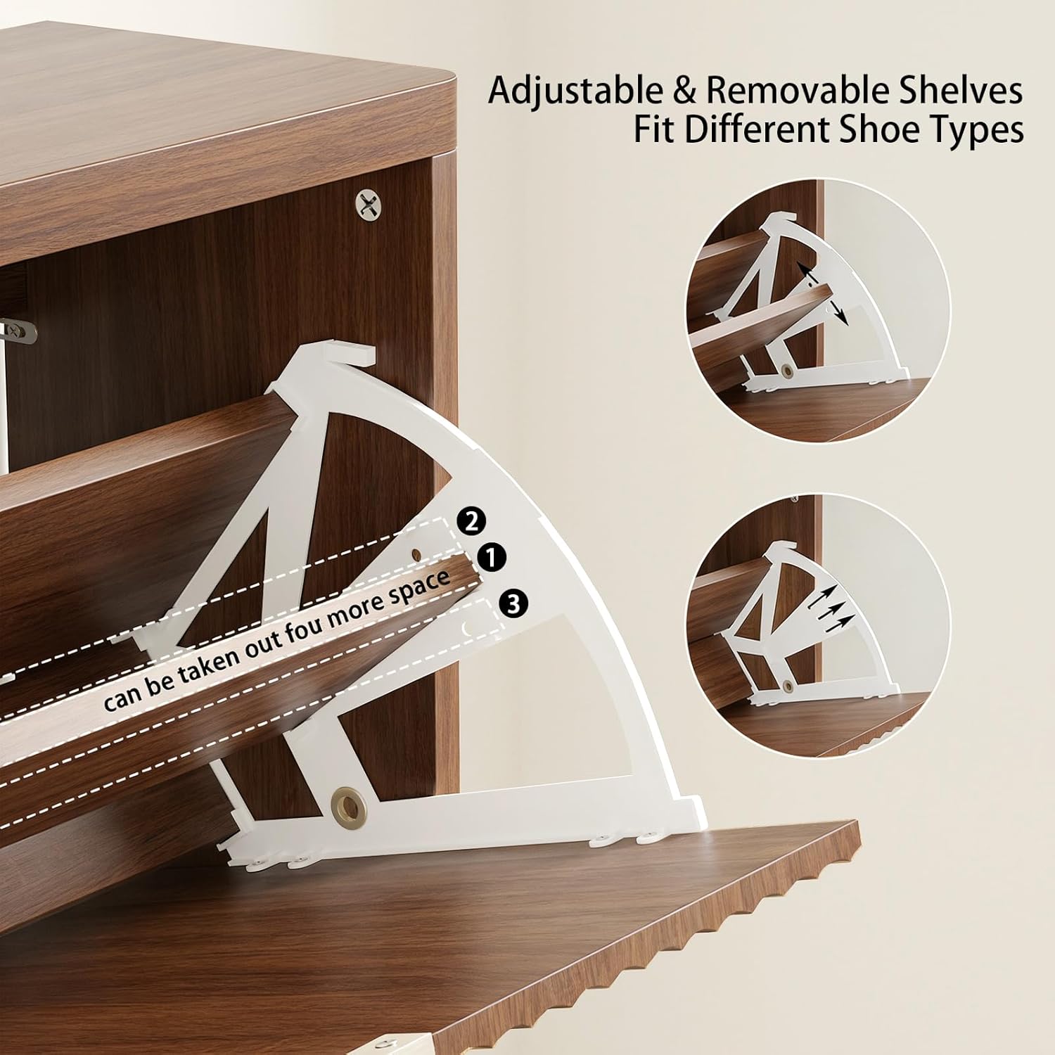 Fluted Shoe Cabinet with 4 Fli - Shoe Rack Cabinet Narrow Entryway review and price